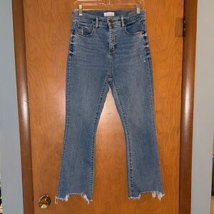 LOFT Blue High Waist Flare Crop Women's Jeans